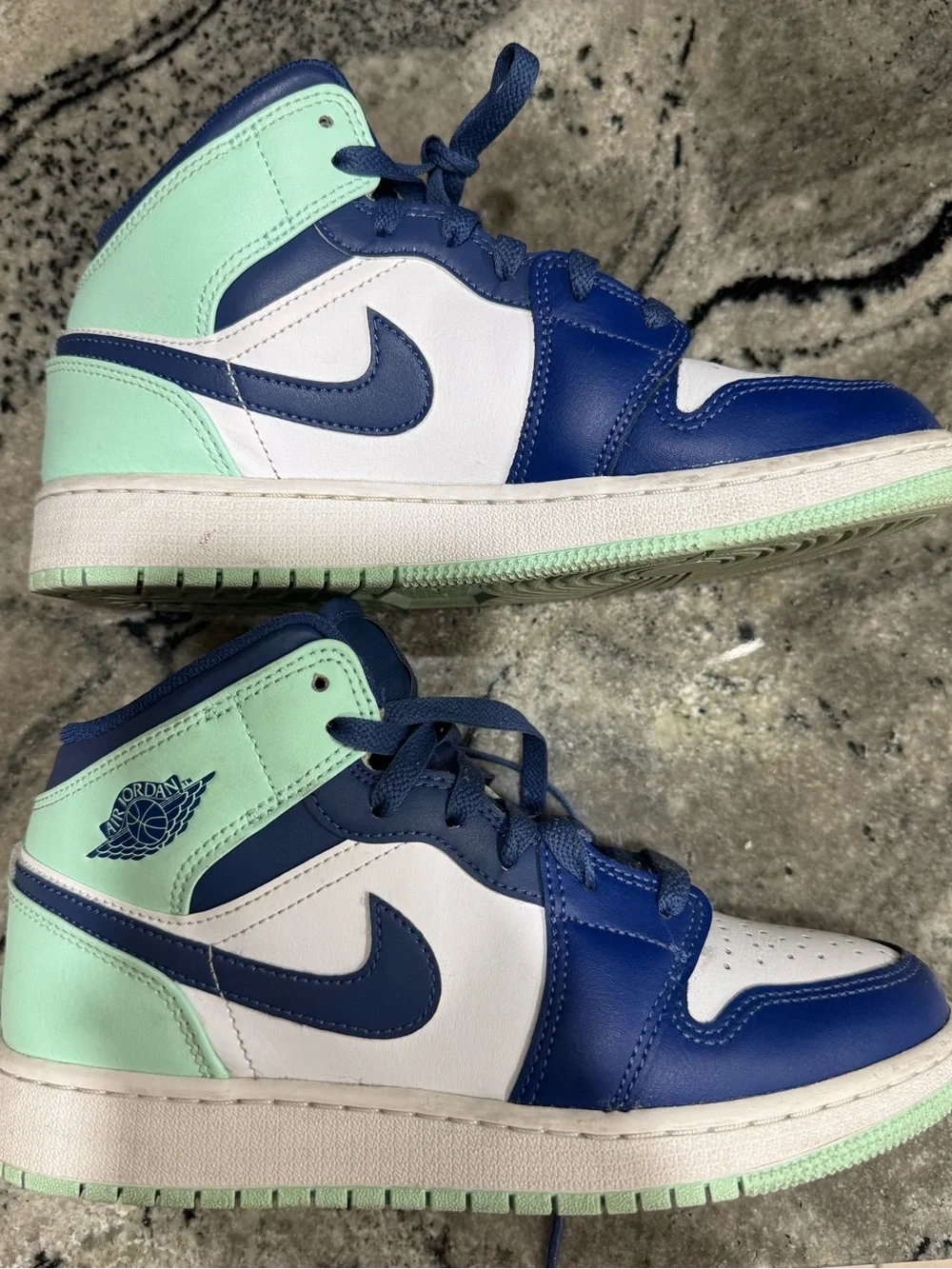Nike Air Jordan High-Top Sneakers - Navy & Mint